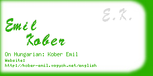 emil kober business card